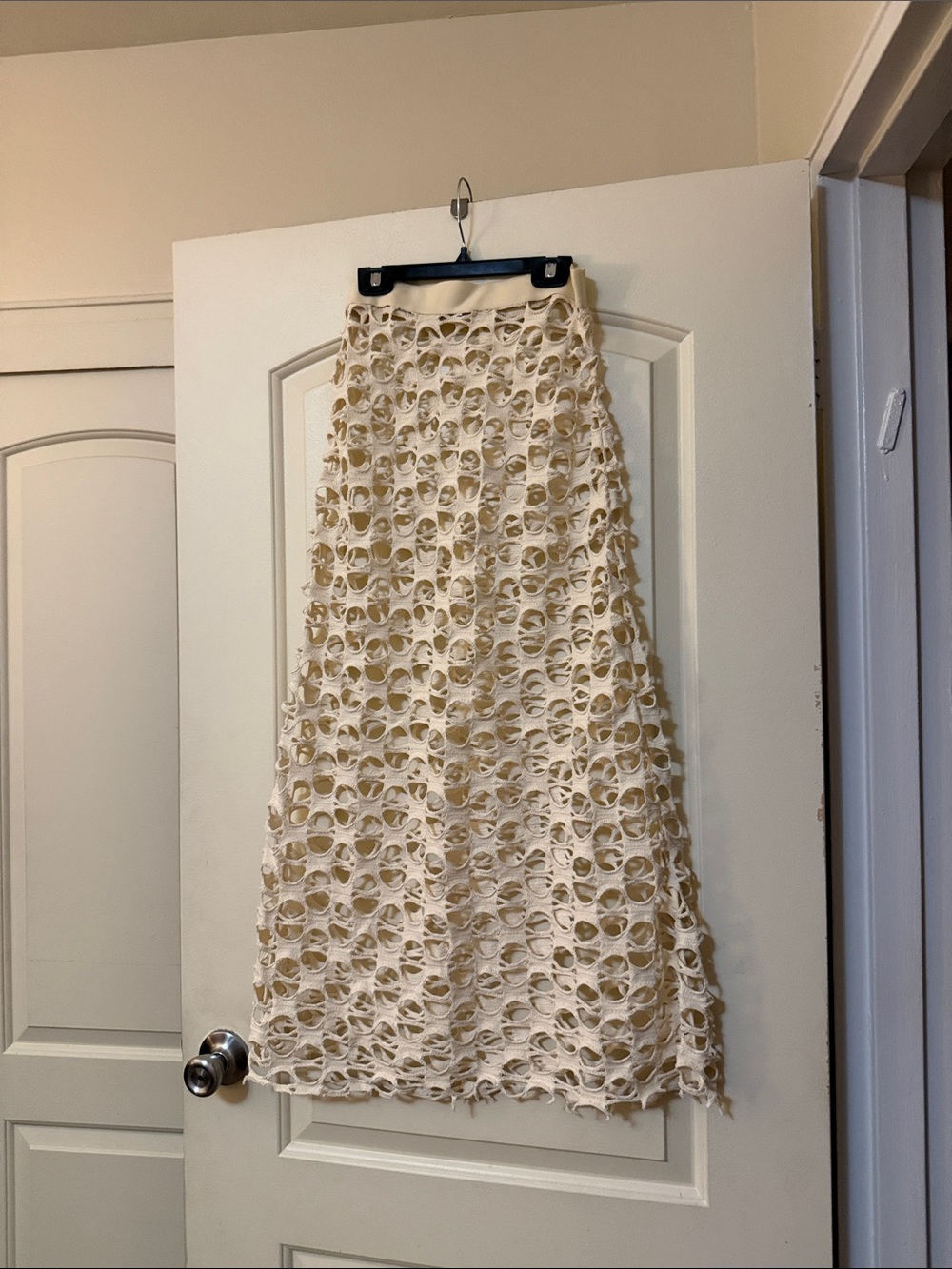 Zara Cream Open Hole Maxi Skirt/CoverUp